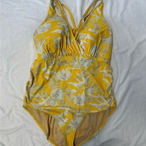 Cacique Yellow one piece swimsuit size 24